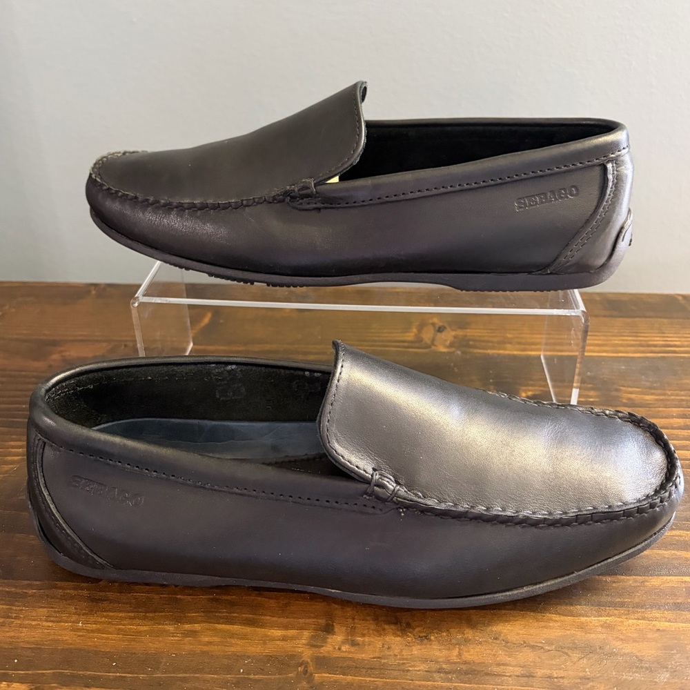Sebago Men's Shoesvico Black Slip-On Leather Loafers Size 7 M